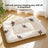 Thick plush pet sleeping mat with brown bear print, view 1