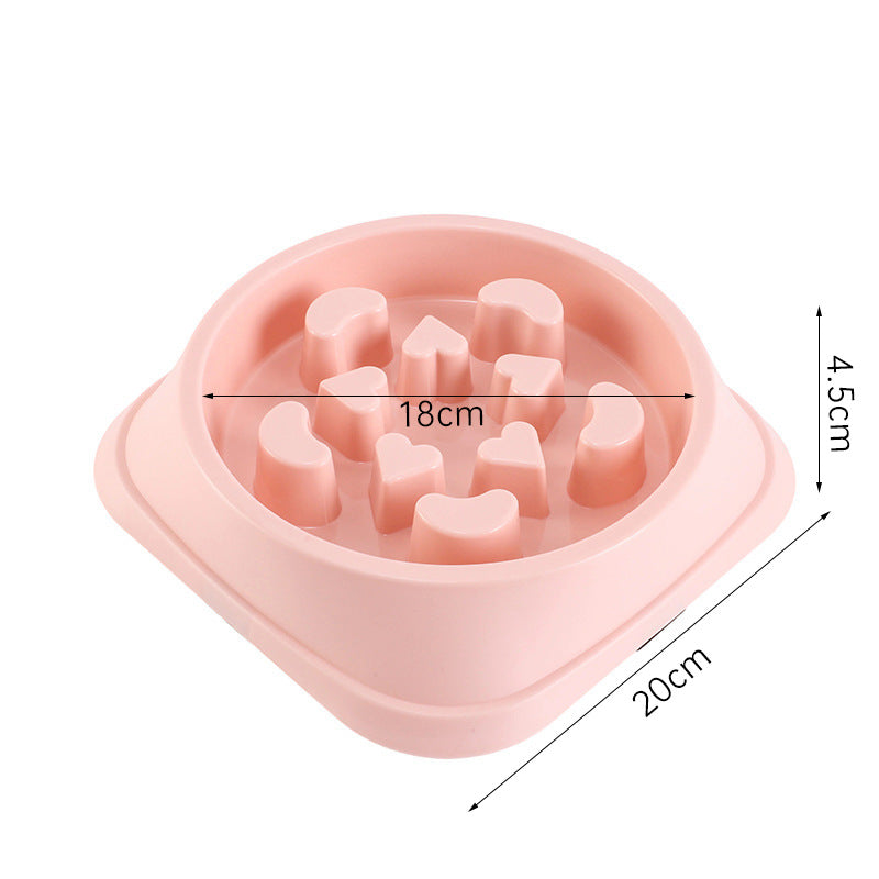 Heart-Shaped Pet Slow Feeder Bowl