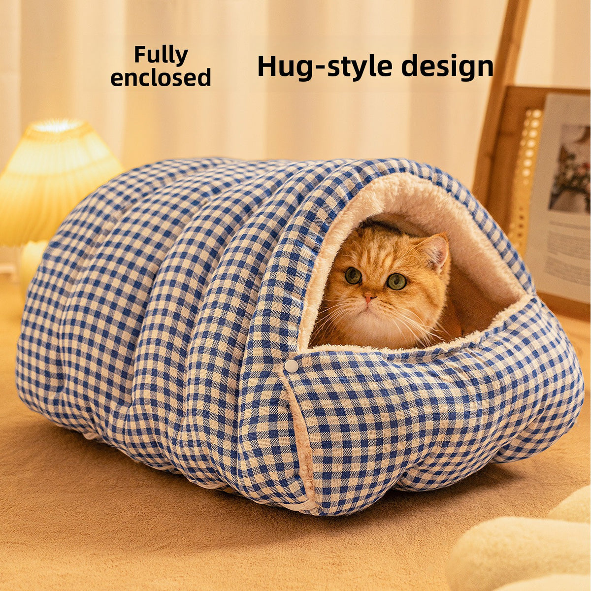 Convertible Zip Pet Cave Bed for Cats and Small Dogs, Washable
