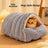 Convertible Zip Pet Cave Bed for Cats and Small Dogs, Washable