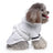 Soft flannel dog bathrobe and pyjamas in Grey, showing size and shape