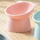 Cute Pet Bowl Double Bowl Neck Protection Anti-Tip Cat Food Bowl