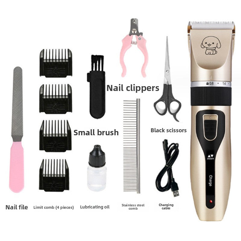 Rechargeable Low Noise Clipper Kit with Guide Combs for Dogs and Cats