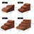 Brown foam dog stairs size chart with 2 to 5 step options