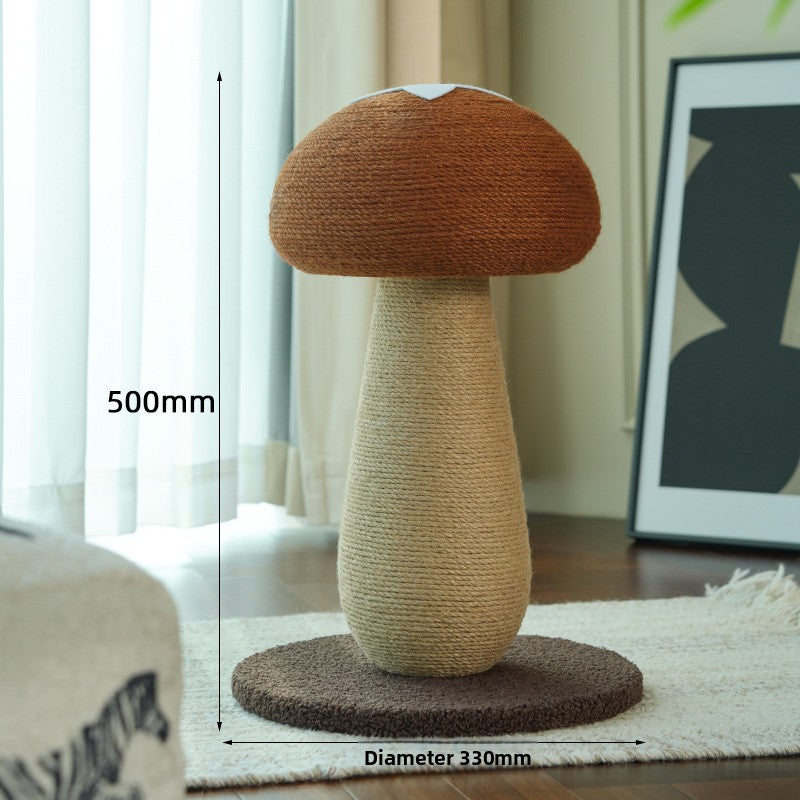 Red mushroom cat scratching post with hanging ball, photo 8 of 12