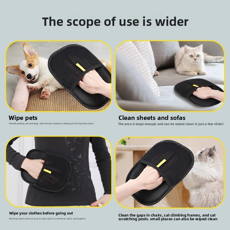 Static Pet Hair Removal Glove, Reusable Two-Way Grooming Mitt
