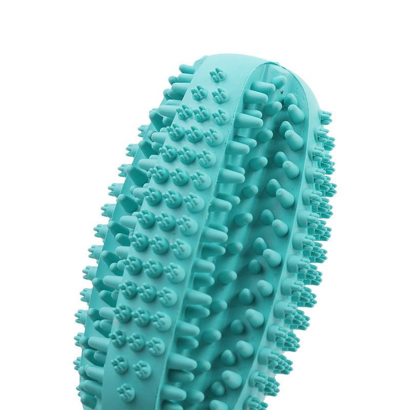 Natural rubber dog toothbrush chew toy with claw shaped base, view 5