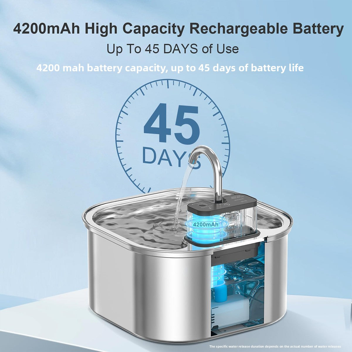 Wireless Charging Stainless Steel Pet Water Dispenser