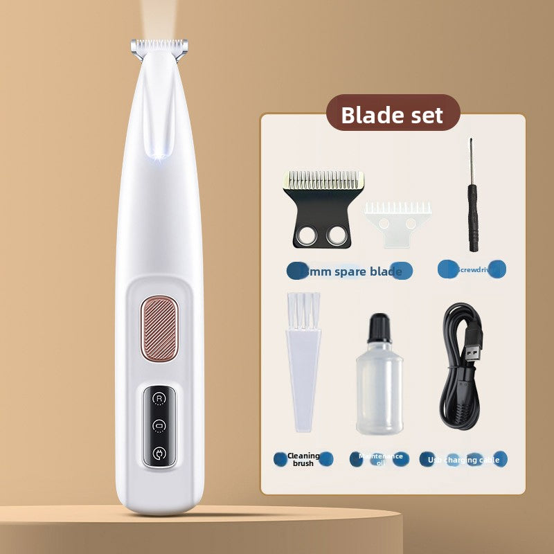 Waterproof Ceramic Blade Paw Trimmer with LED Light for Dogs and Cats