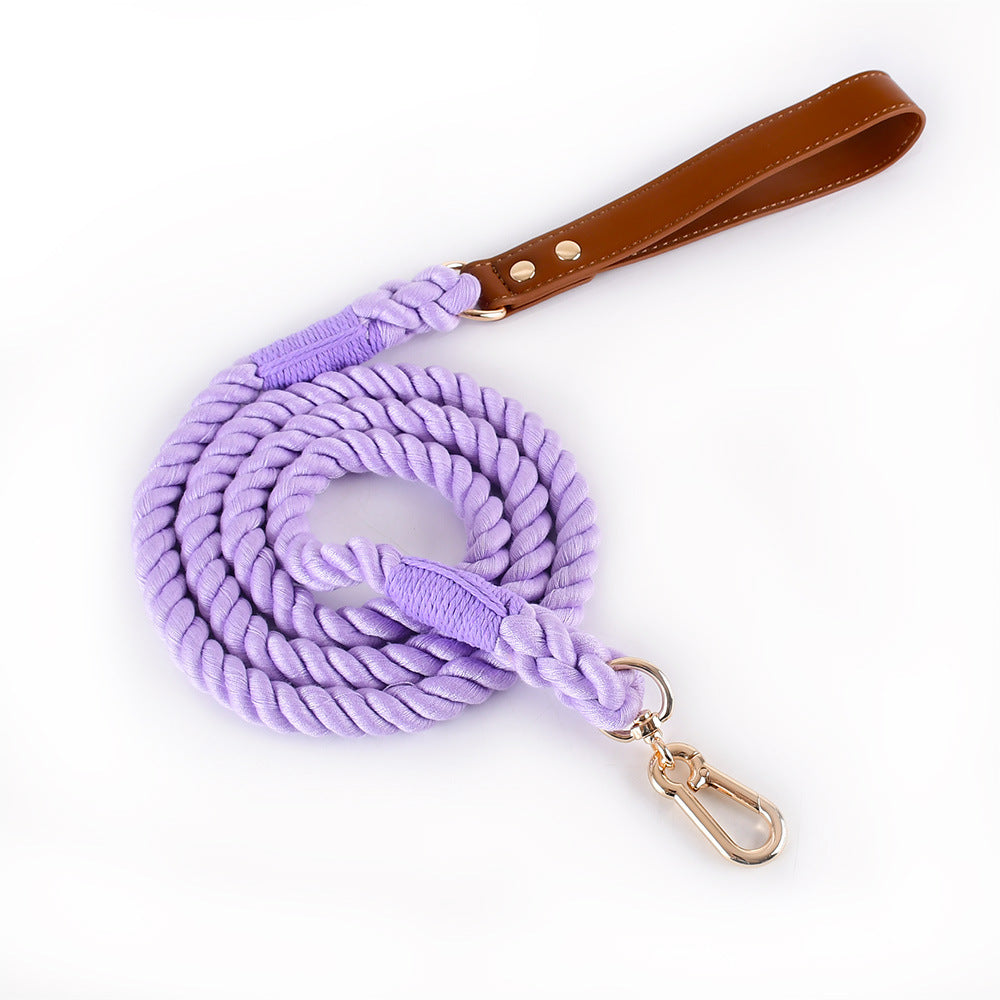 Braided cotton rope dog lead or collar, ideal for everyday use