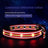 USB rechargeable light up dog collar in red, green and pink