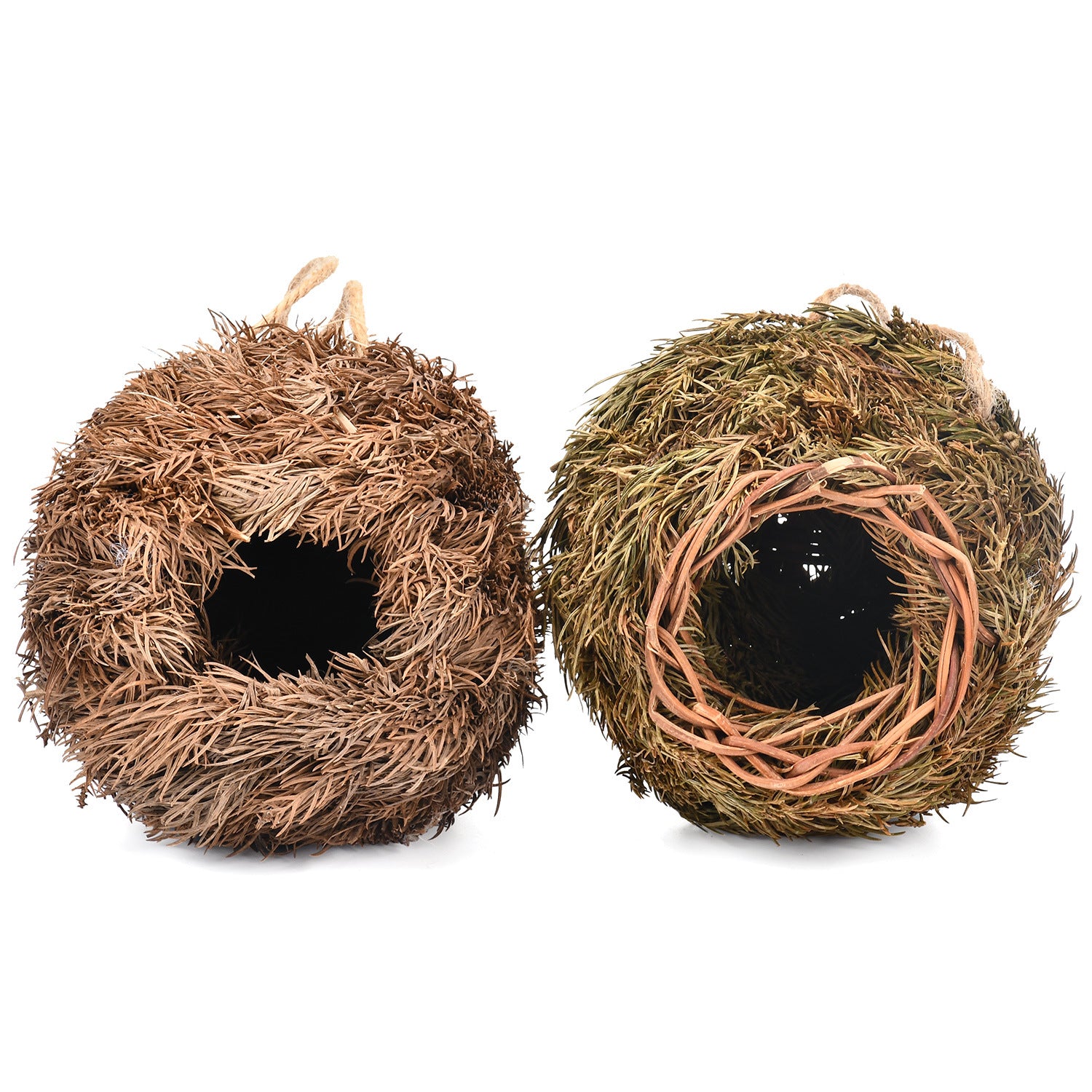 Hand woven natural fibre bird house for garden birds, view 5