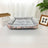Enclosed kennel style pet bed with blue kitten print and velvet lining, photo 42