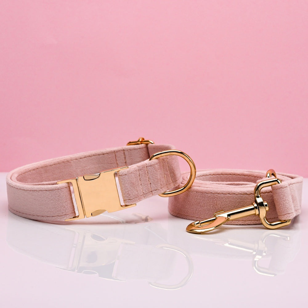 Soft velvet dog collar with metal buckle, available from Pet Royale UK