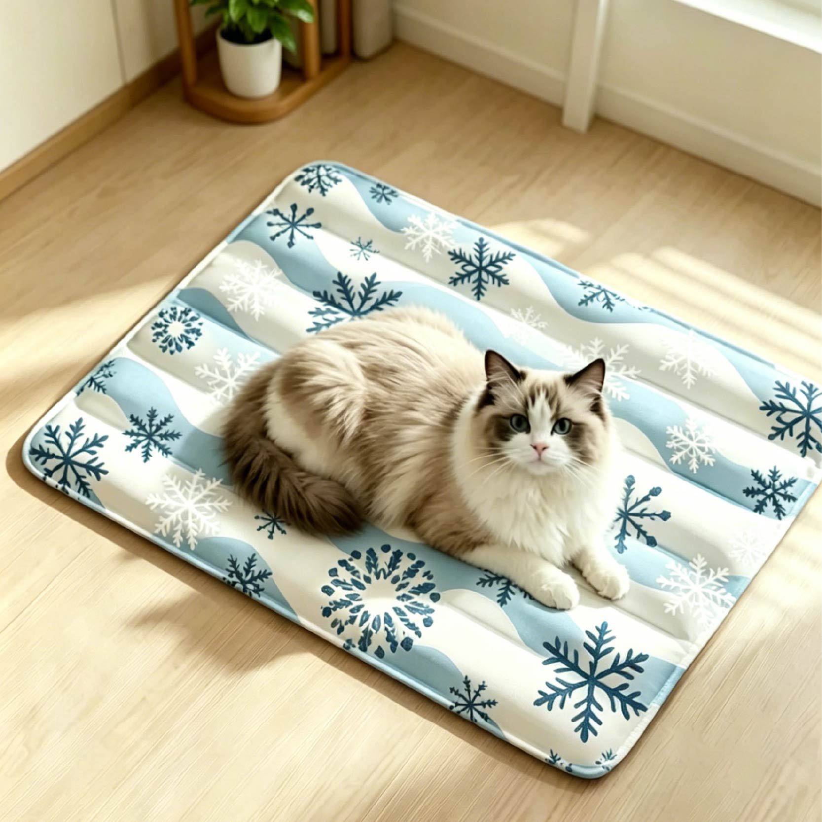White shark print cooling gel pet mat for cats, photo 4