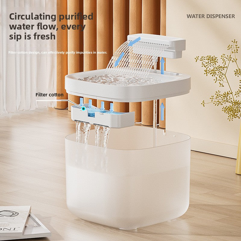 Automatic pet water fountain 3L in matte white