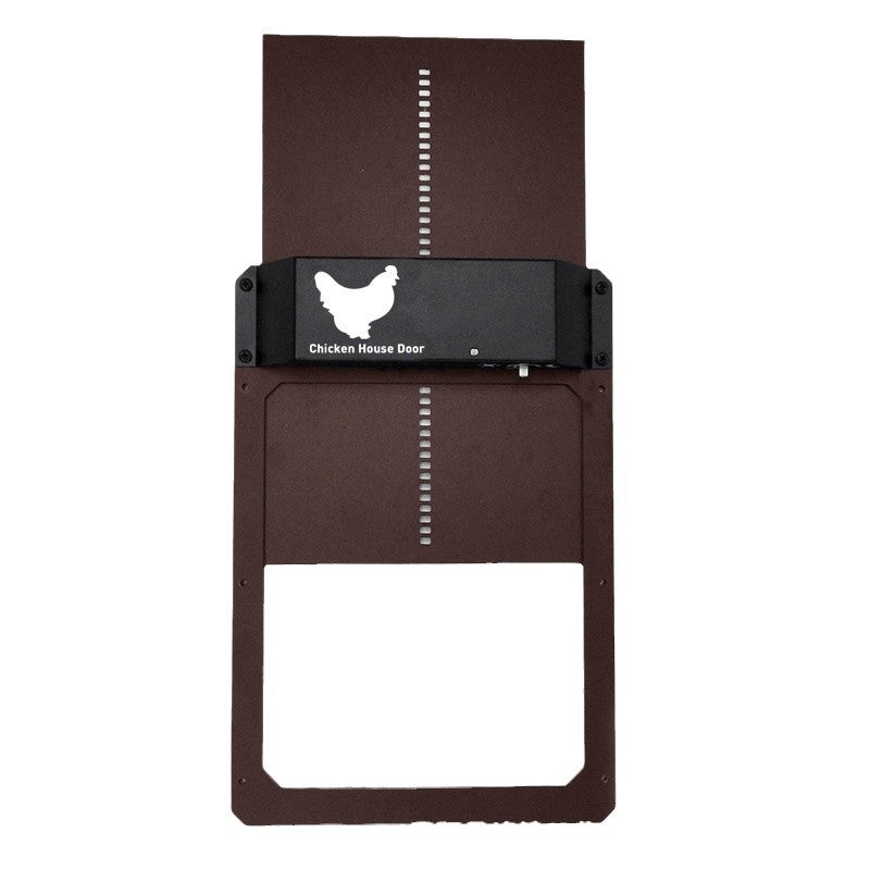 Red automatic chicken coop door with light sensor, photo 9