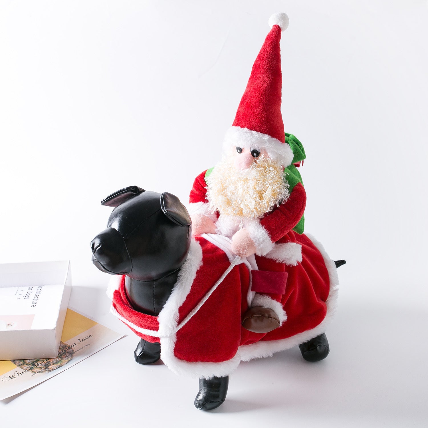 Dog Santa Christmas costume with white beard, in Santa with White Beard, image 2