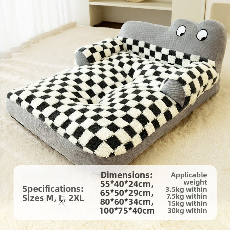 Warm Thick Plush Pet Bed for Dogs and Cats, Washable Options