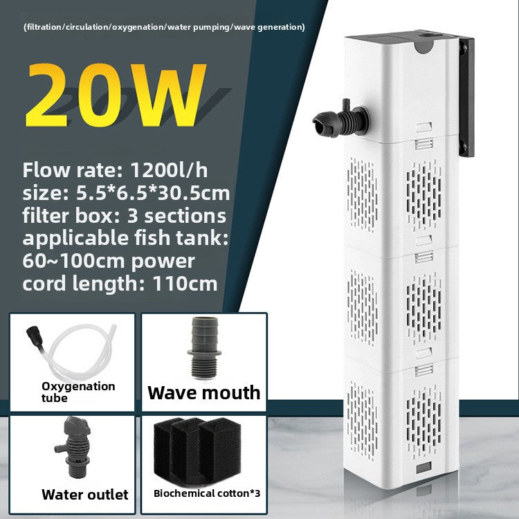 Submersible three in one aquarium filter pump for fish tanks, view 10