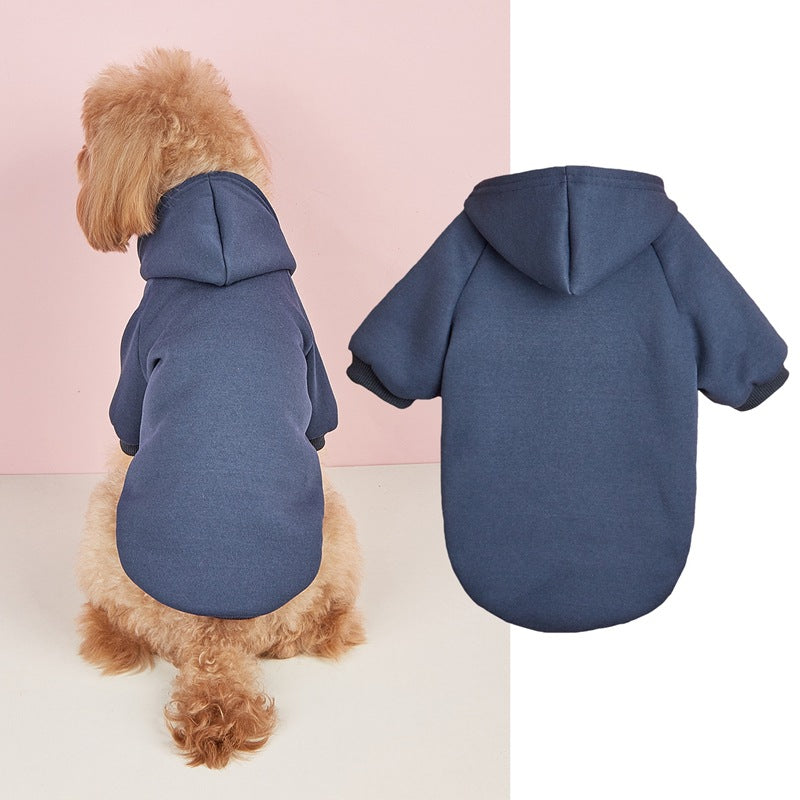 Classic hooded jumper for dogs and cats in Grey, showing size and shape