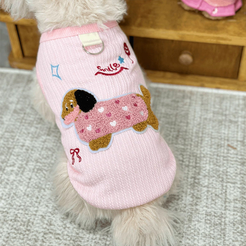Dachshund print dog vest with lead ring, available in 4 colours, image 17