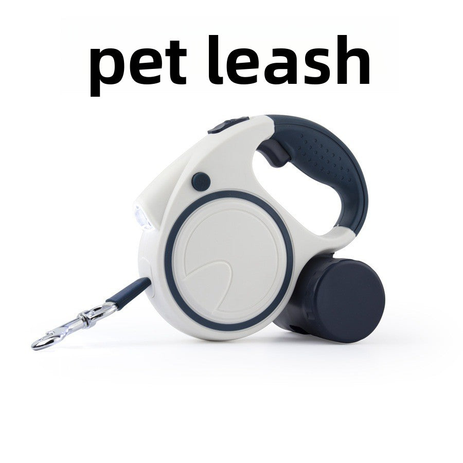 Retractable dog lead with LED light in 5 colour options