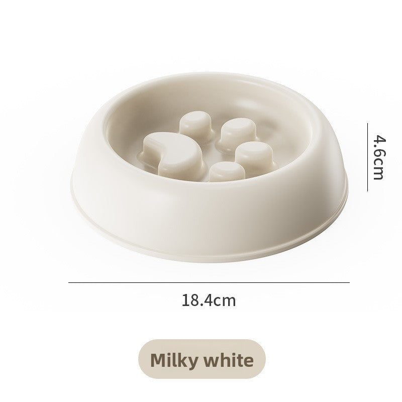 Slow Feeding Pet Bowl for Cats and Dogs with Non-Slip Base and Paw or Wave Pattern