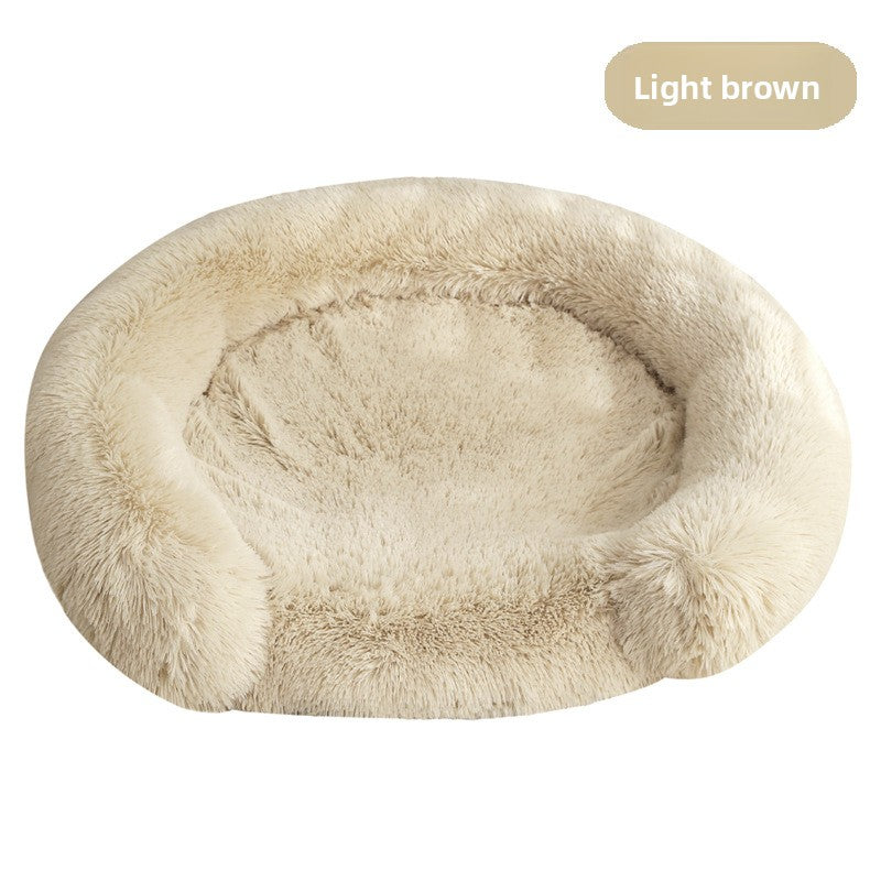 Plush round donut bed for cats and dogs, additional product photo