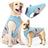 Dog cooling vest with reflective strips in light grey and orange, view 16