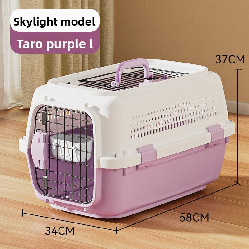 Plastic cat travel carrier with air vents and carry handle, photo 22