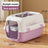 Plastic cat travel carrier with air vents and carry handle, photo 22
