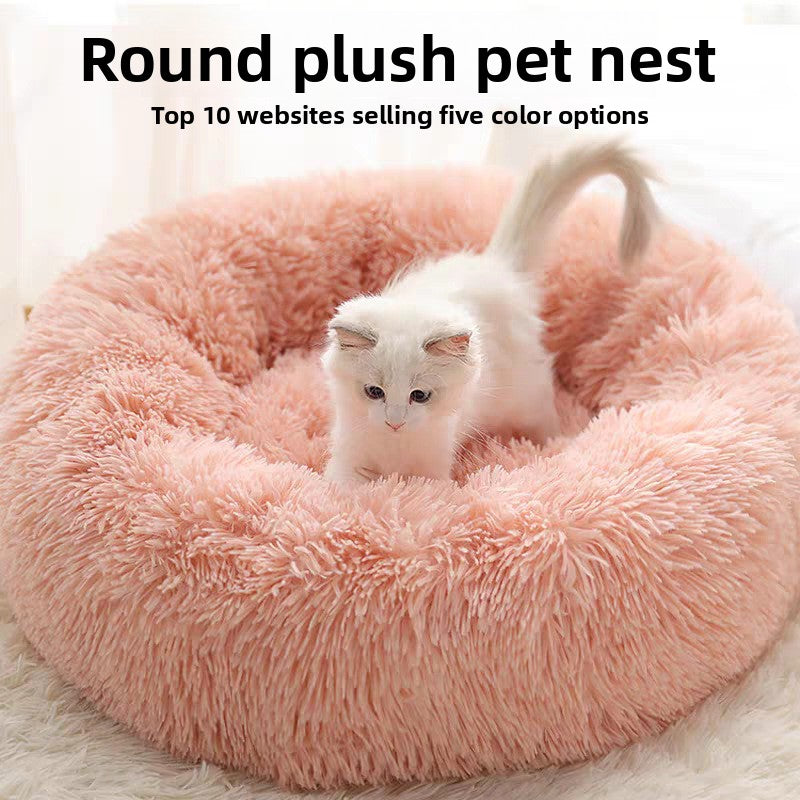 Plush shell cat bed with warm padding in light grey, photo 4