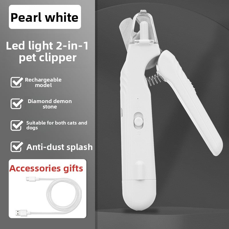 Electric Pet Nail Clipper and Grinder with LED Bloodline Light