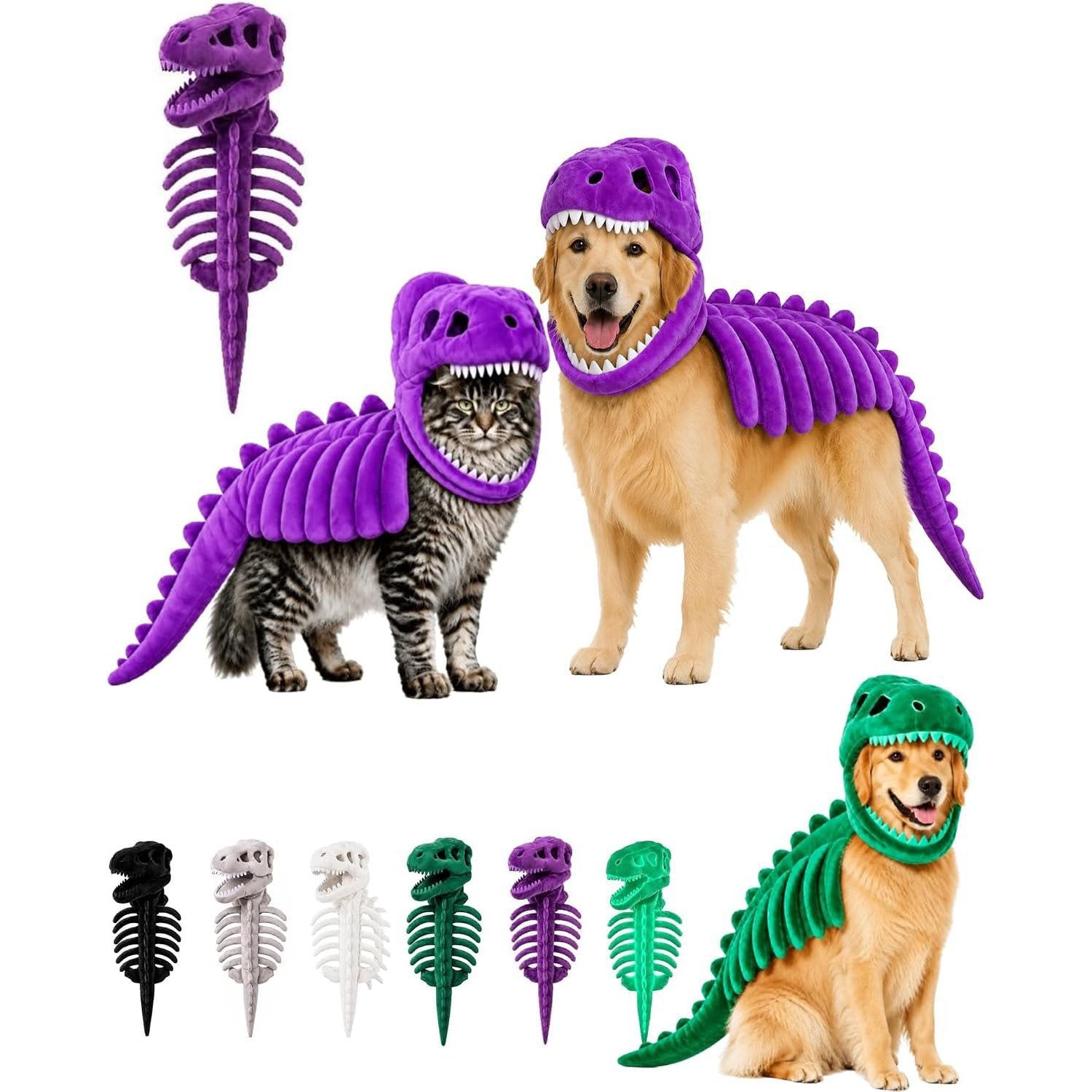 Dinosaur skeleton plush dog costume, available in 6 colours, sizes 90cm to 120cm, image 16