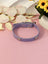 Adjustable PU leather dog collar in Pink, close-up detail