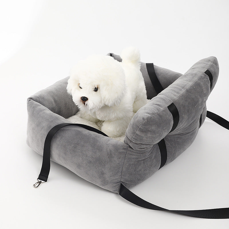 Pet Car Seat Bed and Travel Carrier with Handle