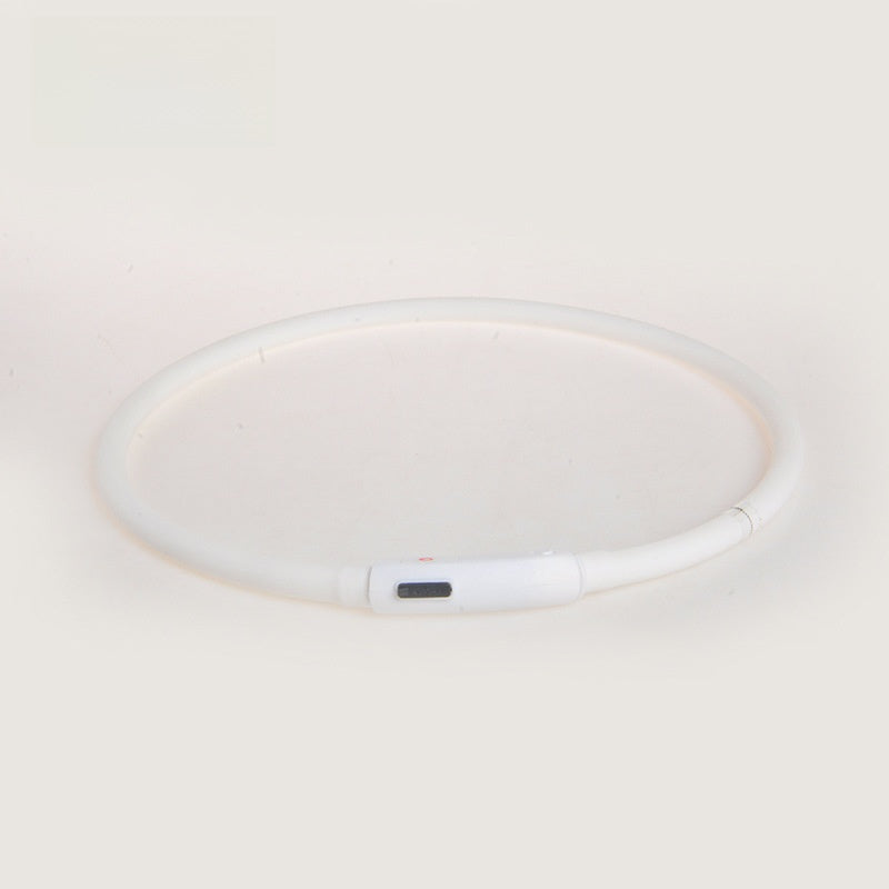 Rechargeable LED silicone dog collar in Multicolour, top view