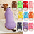 Cotton padded sleeveless dog gilets shown in eleven bright colours