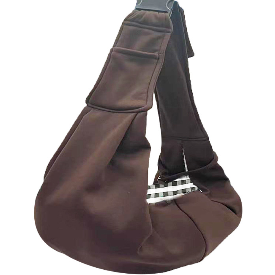 Foldable crossbody cat carrier bag in Coffee Pocket Bag