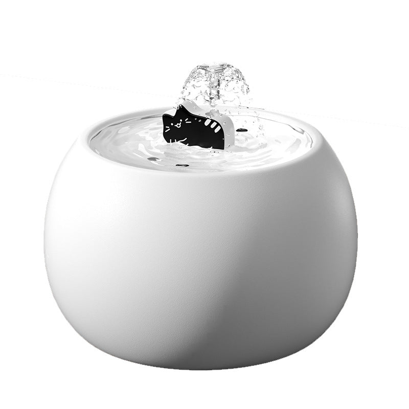 Ceramic Pet Water Fountain with Automatic Circulation and Kitten or Big Eyes Design