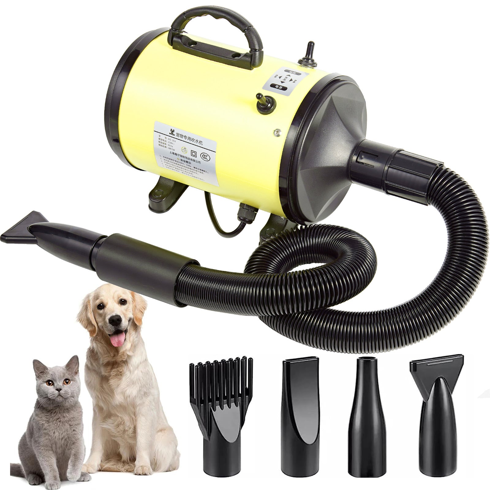 2000W Pet Hair Dryer for Medium to Large Dogs, Quiet Two-Speed