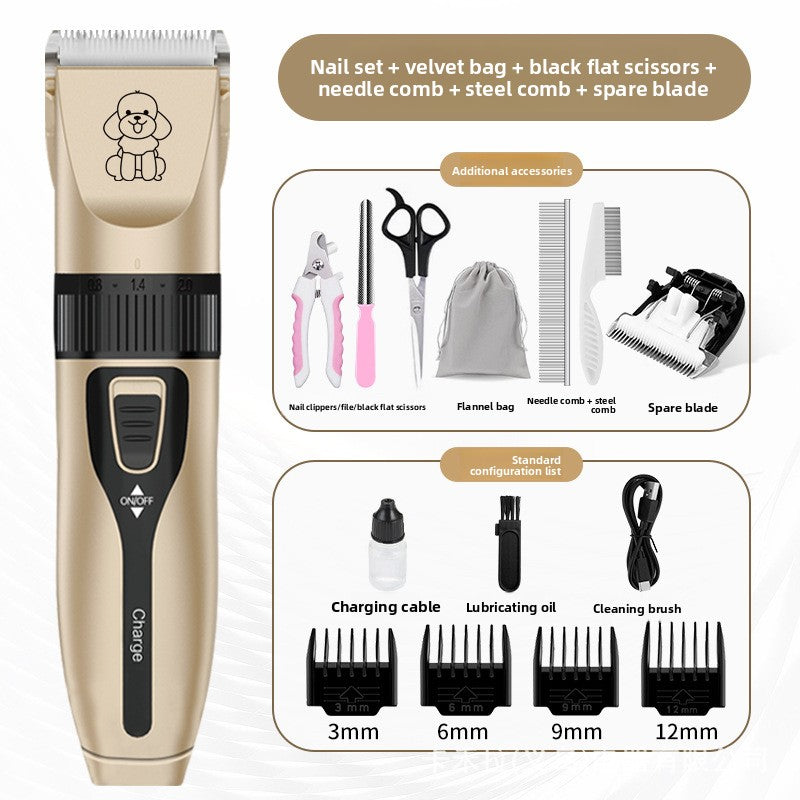 Ceramic Blade Pet Shaver with Guide Combs and Spare Blade Heads