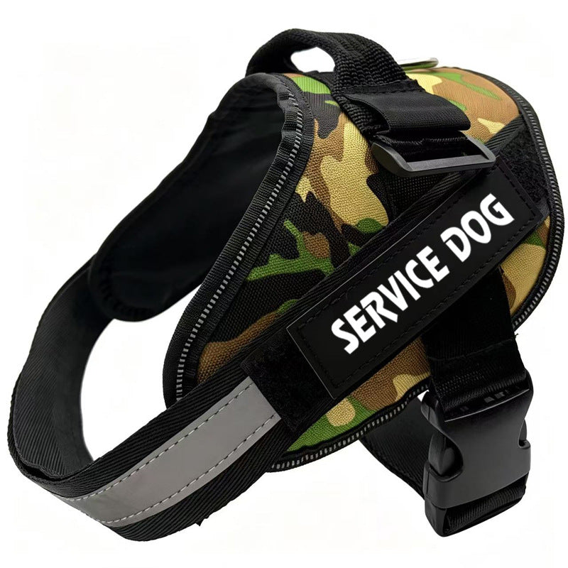 Reflective Oxford dog harness with hook and loop patch areas, available from Pet Royale UK