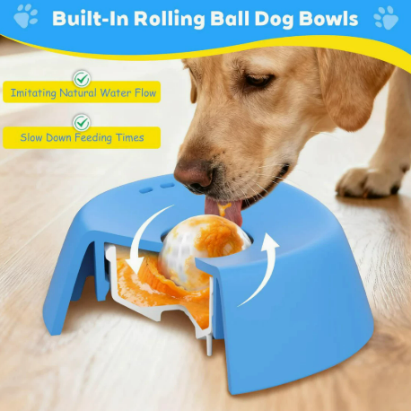 Slow Feeder Dog Bowl with Non-Slip Base