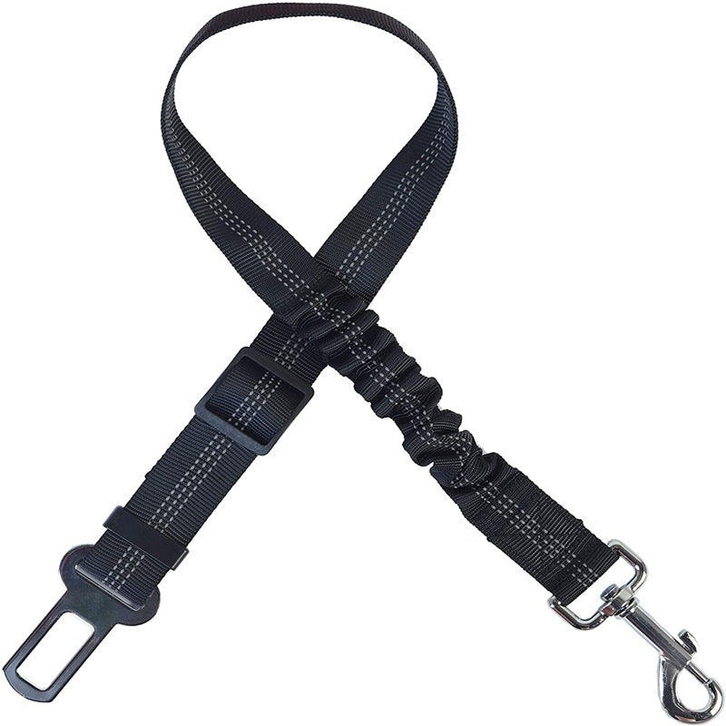Dog car seat belt leads in many colours with metal clips