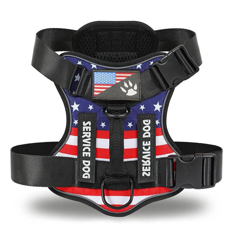 Reflective tactical dog harness and lead set, 5 sizes available