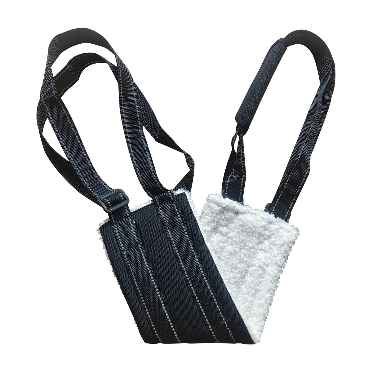 Black fleece lined rear support harness for senior dogs, product image 4