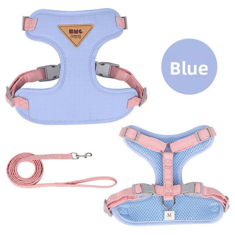 Escape-resistant vest harness and lead for dogs and cats in 4 colour options