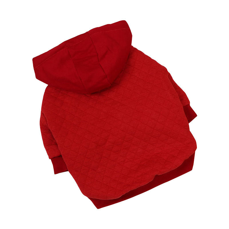Thick cotton hooded festive dog coat, available in 2 colours, image 5